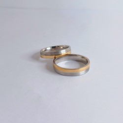 Aliança Bodas Prata e Ouro 9kt