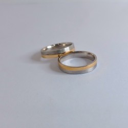 Aliança Bodas Prata e Ouro 9kt