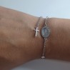 Pulseira Dezena Medalha Fatima Prata 925
