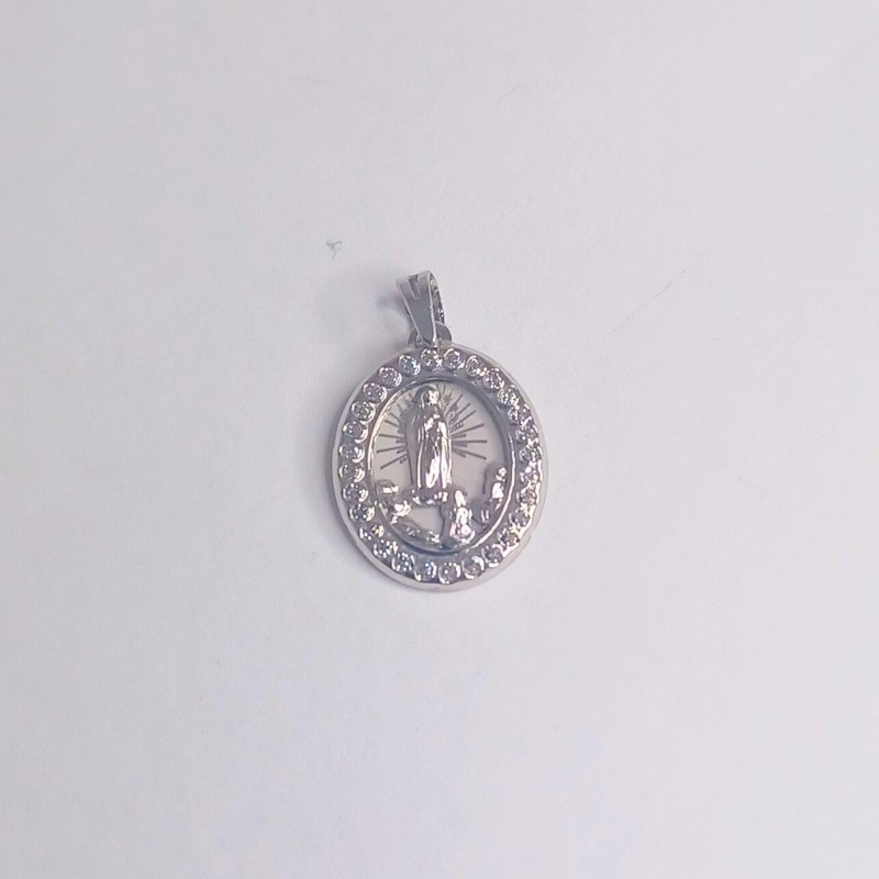 Medalha N. Sra de Fátima c\pastorinhos Prata 925