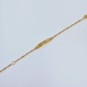 Pulseira Singapura c\chapa Ouro 9kt