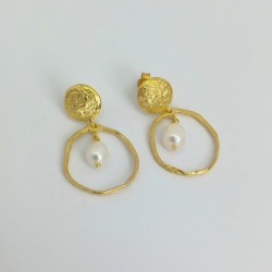 Brincos Redondos com Perola...