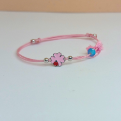 Pulseira Algodão Rosa Trevo...