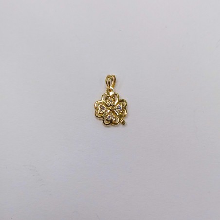 Pendente Trevo Flor ouro 9kt