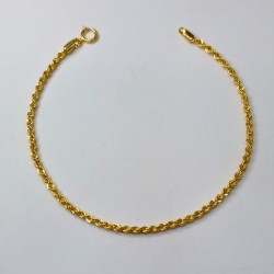 Pulseira Malha Corda ouro 9kt