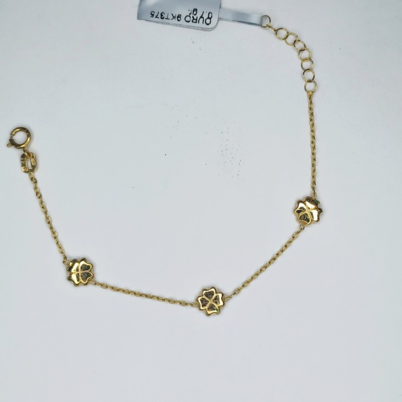 Pulseira trevos Ouro 9kt