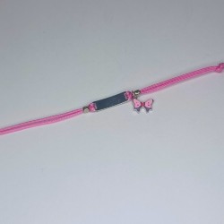 Pulseira Algodão Rosa Laço...