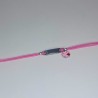 Pulseira Algodão Rosa Trevo c\chapa Prata 925