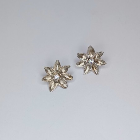 Brincos Flor com zircónia Prata 925